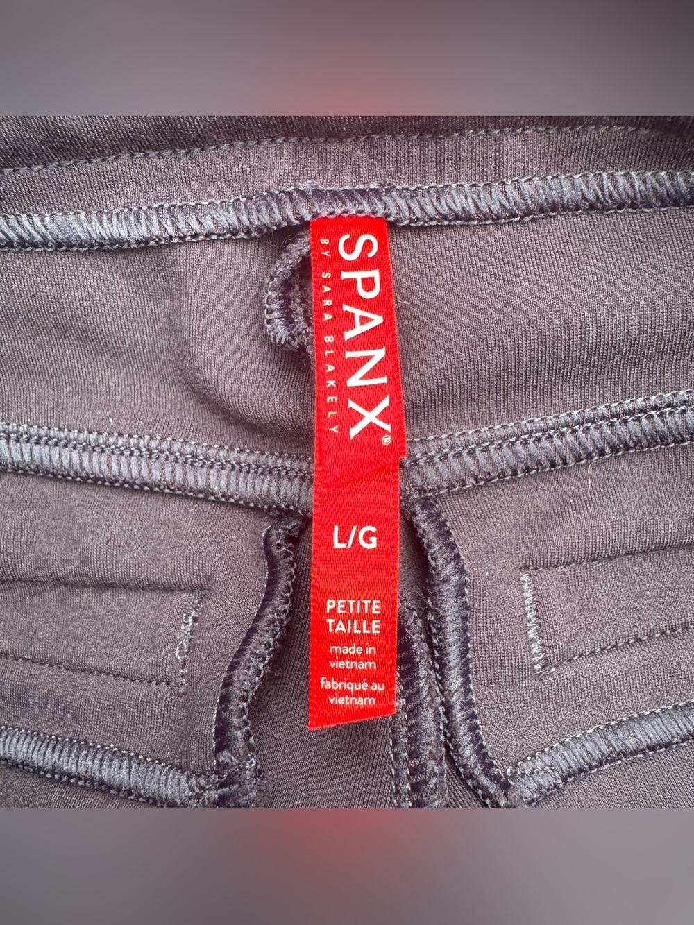 SPANX The Perfect Pant High Rise Flare Wide Leg Trouser Black Size Large Petite - Picture 12 of 15